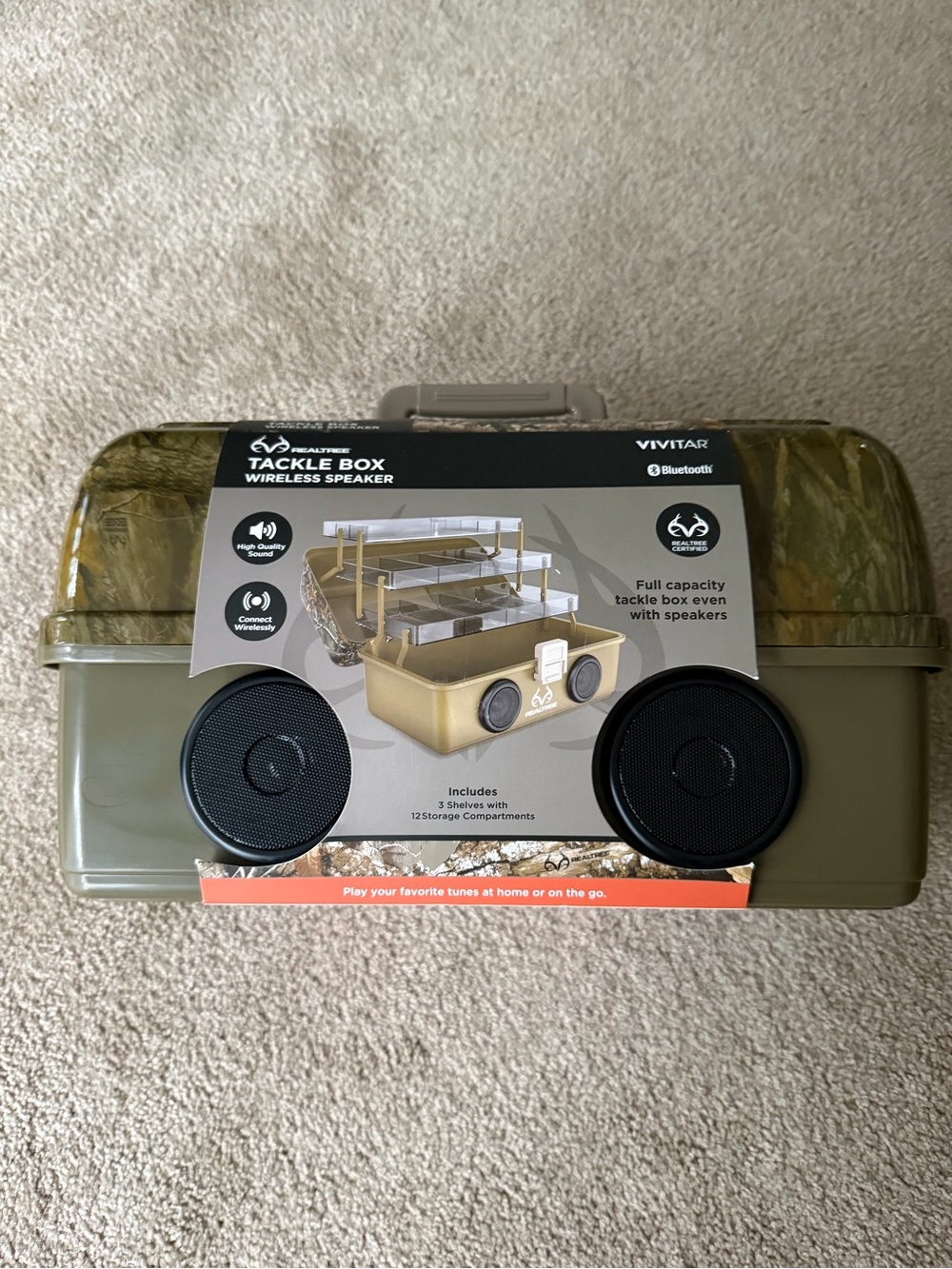 Realtree Camo/Olive Tackle Box Bluetooth Speaker - Picture 2 of 3